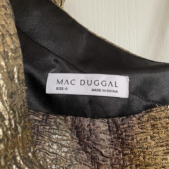 Nwt Mac Duggal One Shoulder Bow Midi Dress in Antique Bronze - Picture 11 of 13